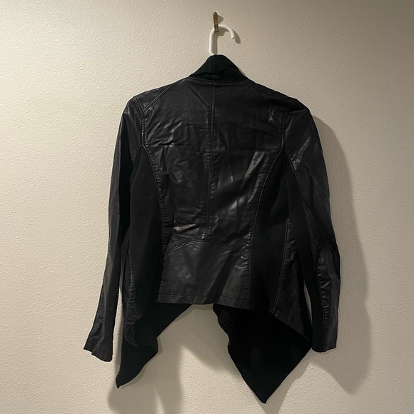 Black BlankNYC Leather Cardigan Jacket - Picture 2 of 8